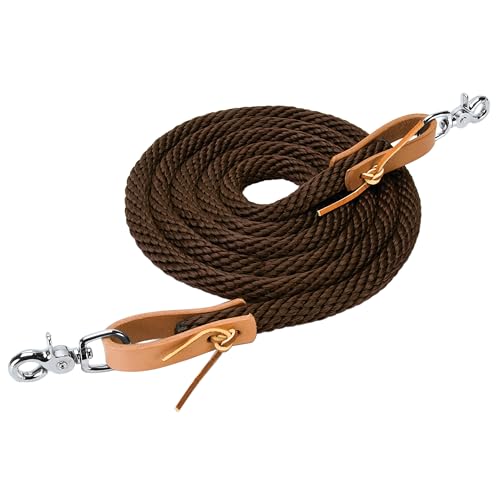 Weaver Leather Poly Roper Rein Brown 3/8 x 8