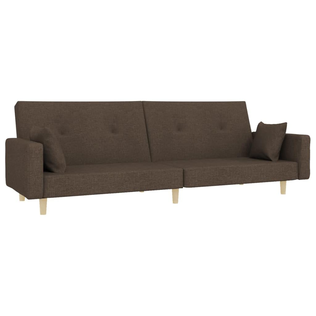 Sofá cama de 2 plazas color topo 220 x 84,5 x 69 cm de tela y marco de madera, diseño moderno, sofá plegable para salón, habitación de invitados, oficina