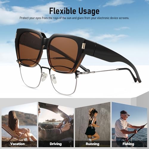 Image of HAOLOTA Polarized Sunglasses for Men Women Designer Driving Glasses Lightweight UV400 Protection