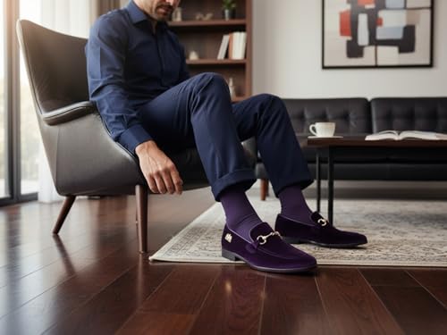 Image of Men's Velvet Designer Classic Dress Tuxedo Smoking Slipper Loafers Slip On Shoes SM-56