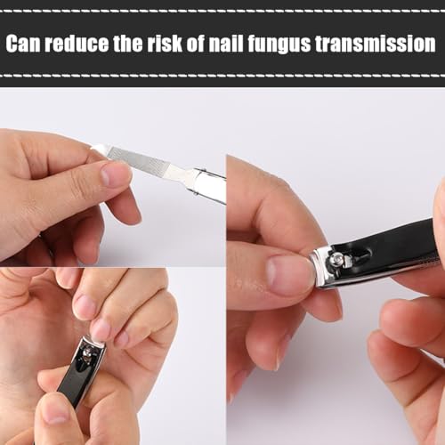 OUDQFCJ 1er Pack Cortauñas Profesional y Alicates de Uñas de Acero Inoxidable, Cortauñas Antisalpicaduras para Hombres y Mujeres - imagen 5