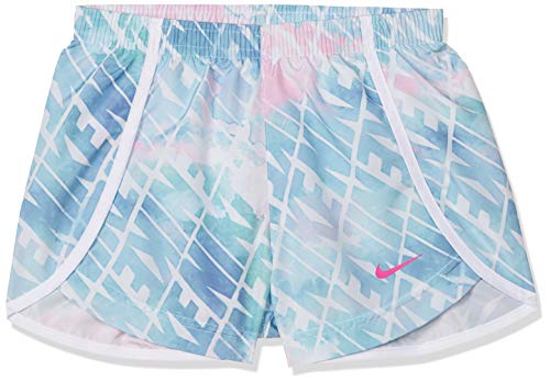Nike Shorts de corrida Sprinter Dry para meninas, Esmeralda Rise (36g195-e8g)/Branco, 6X