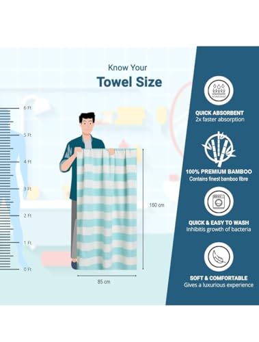 Image of 100% Bamboo Extra Large Bath Towel Highly Absorbent, Spa-Soft & Lightweight, Towel for Daily Use, Beach, Gym, Pool, Travel and Yoga | 33 x 63 Inches (Butter Yellow)
