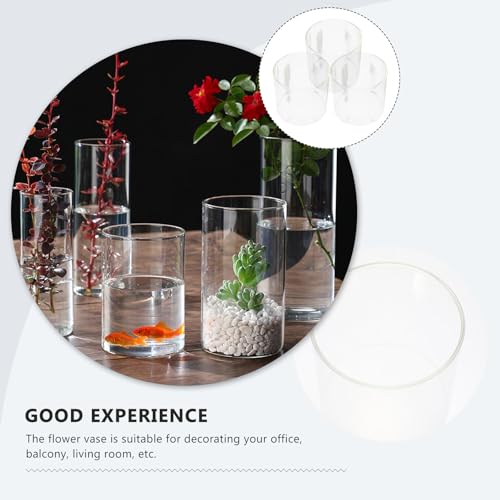 Cylindriques en verre transparent Amosfun lot de 3 pour décoration de table - 4