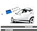 FOTOFOL Seitenstreifen Aufkleber GT Style Set Auto Deko in Wunschfarbe mit Wunschtext - passend für Mercedes, BMW, Audi, Skoda, VW, Seat, Kombi und Limousine - GT Auto Aufkleber Dekorstreifen