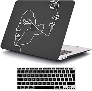MOKASE Compatible with MacBook Air 13 inch Case 2021 2020 M1 A2337 A2179 A1932 with Touch ID, Hard Shell Leather Case & Keyboard Cover for New Air 13 inch with Touch ID 2018-2021, Black Leather