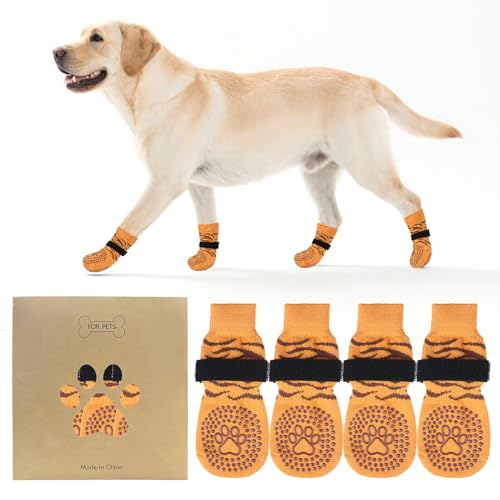 KOOLTAIL Anti Slip Dog Socks to Prevent Licking Paws,Dog Shoes for Hot Pavement & Hardwood Floors,Durable Soft Double Sided Grippy Socks for Small Medium Large Dogs, Traction Control for Senior Dogs