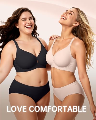 Image of LetsJoli Wireless Bras for Women No Underwire Jelly Bras Seamless Push Up Full Coverage Bralettes Comfortable Everyday Bra