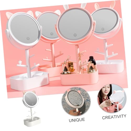 Miroir de maquillage LED rechargeable et lampe de bureau orientable pour coiffeuse - 4