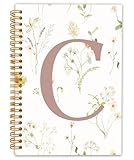 Locomiss Initial Letter C Notebook Journal, Monogrammed Gifts for Women, Journal for Teen Girls, Cute Personalized Floral Journals Notebooks for Women, Hardcover Spiral Notebook 5.5x8.3