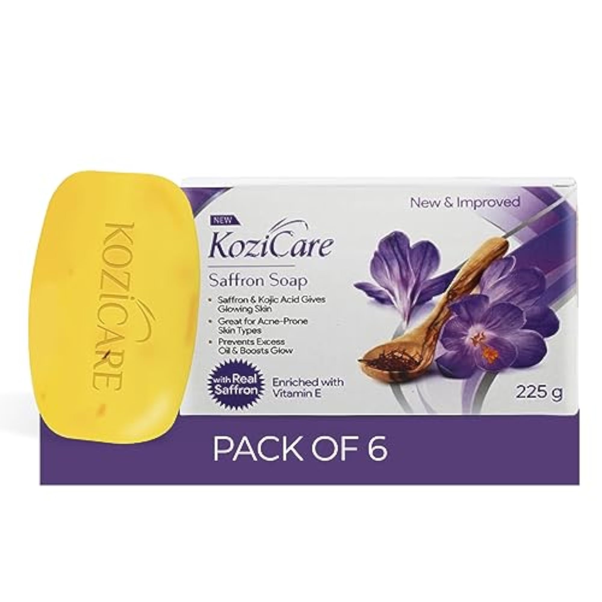 Kozicare Saffron Soap Pack of 6, Skin Brightening