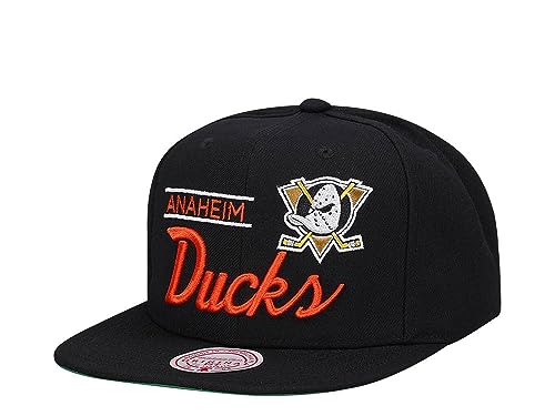 Mitchell & Ness Anaheim Ducks New NHL Retro Mighty Lock Up Black Orange Era Snapback Hat Cap