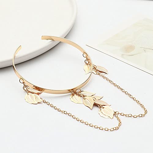 2 peças modernas de folhas de metal em forma redonda joias decoração de braço pulseira superior ping