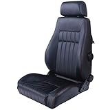 Mit rote Naten Sportsitze \'Retro\' - Schwarz Kunstleder + Rote Naten - Doppelseitig Verstellbare Rückenlehne - inkl. Schlitten