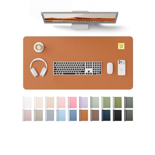 YSAGi Leather Desk Pad Protector, Office Desk Mat, Large Mouse Pad, Non-Slip PU Leather Desk Blotter, Laptop Desk Pad, Waterproof Desk Writing Pad for