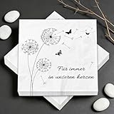 40 Stück Servietten Trauerfeier, Servietten Schwarz Weiß Mit Spruch, Beerdigung Deko Tisch, Trauerservietten Tischdeko für Trauerfeier & Gedenkanlass, 33 * 33 cm