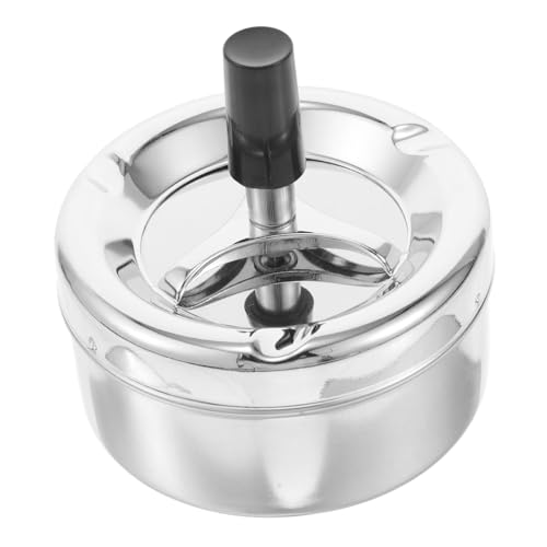 Yardenfun Posacenere in Metallo Con Vassoio Girevole e Meccanismo Pressione Per Sigarette Posacenere Per Uso Ed Esterno