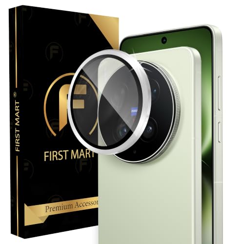 Image of FIRST MART Silver Camera Ring Guard Protector for Vivo X300 Ultra | Tempered Glass with Metal Alloy Rings, HD Clear, Scratch Resistant, Case-Friendly | Pack of 1