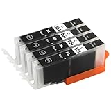 Capacité: 12ml Go Inks C-551Bk Cartouches d\'encre Noire Compatible pour remplacer Canon CLI-551Bk pour une utilisation avec les imprimantes Canon PIXMA (Lot de 4