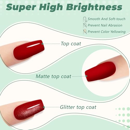Phoenixy 40PCS Kit Uñas Semipermanentes con 48 W Lámpara U V/LED 36 Colores Uñas Semipermanentes Kit Completo con Base Top Coat Brillante Mate y Glitter - imagen 5