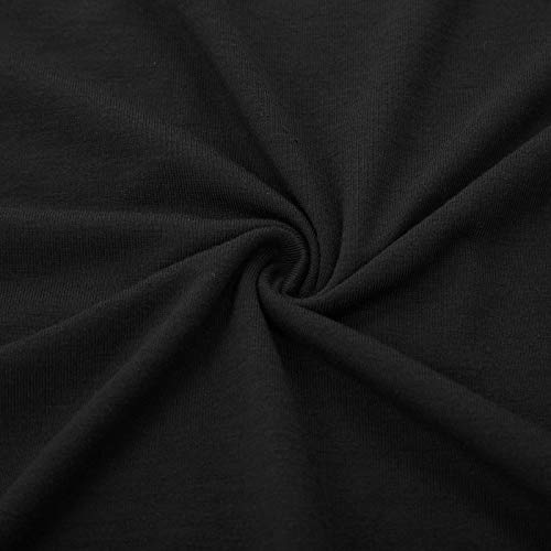 Women Long Sleeve Casual Maxi Long Dress with Pockets Size M,Black