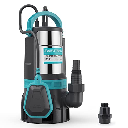 Aquastrong 1.2Hp Sump Pump 5722Gph Submersible Clean/Dirty Water Pump With Float Switch, Draining Flooded Basement, Hot Tub, Pool, Pond, Garden Irrigation, 19Ft Cord #TOP6