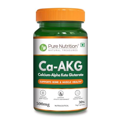 Image of Pure Nutrition Ca-AKG - (500mg) - 30 Veg Capsules | Calcium Alpha-Ketoglutarate Supplements For Cellular Energy & Joint Health | Support Healthy Aging, Athletic Performance & Muscle Recovery