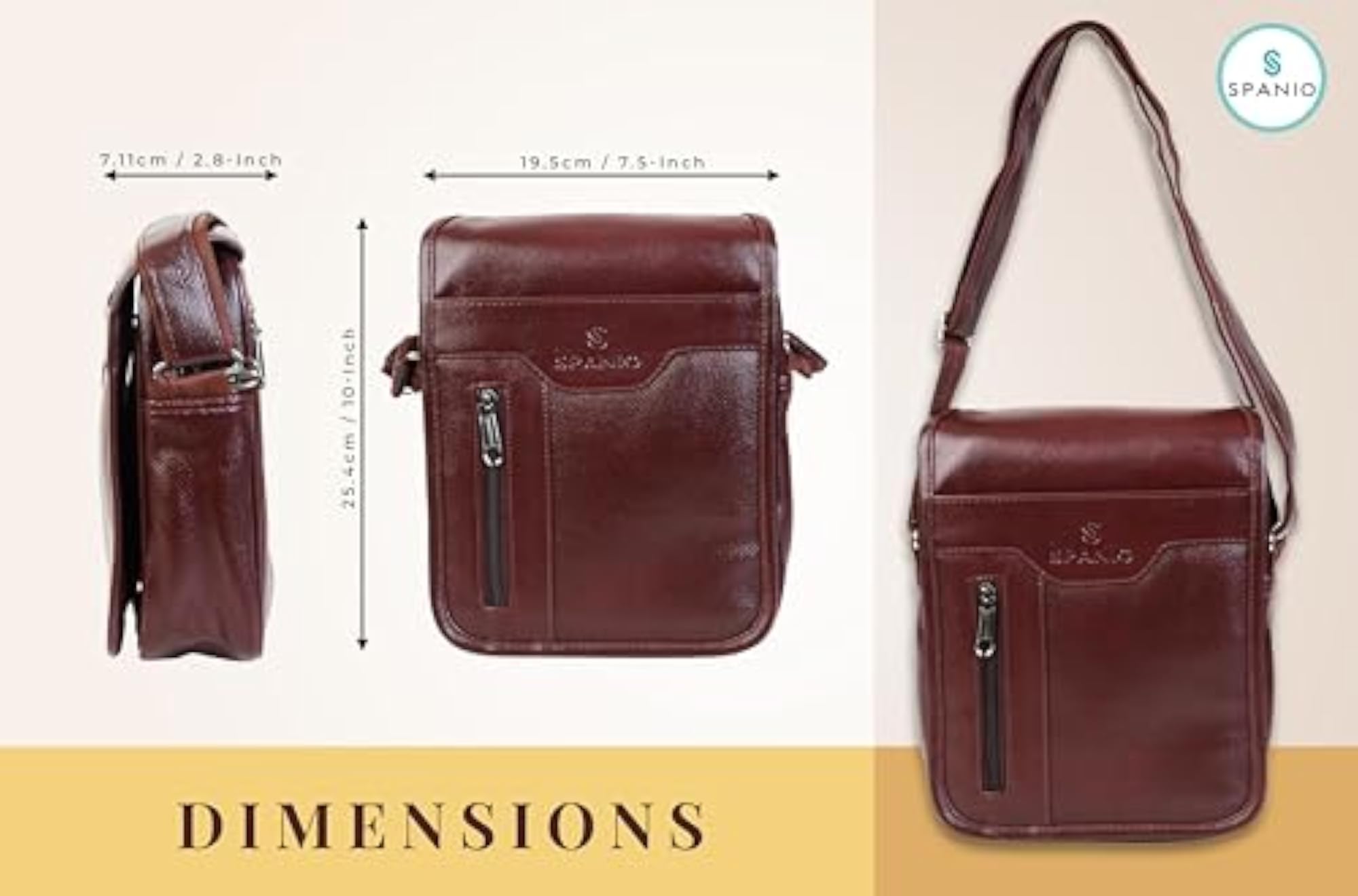 10 Inch Stylish Small PU Leather Sling Cross Body Bag