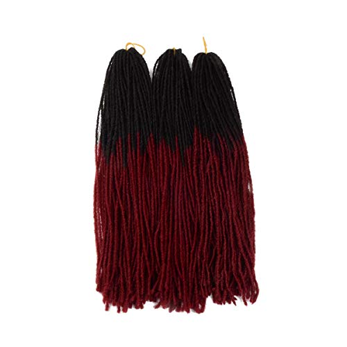 Leyoo 18 Inch Sister Locks For Girls (54 Roots/Bundle, 3 Bundles/Pack) Lock Braids Crochet Hair Straight Crochet Dreads For Women (U 1B/Bug)