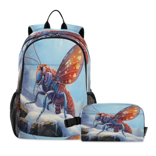 Sac à dos étudiant homard aquarelle avec sac à lunch assorti pour voyage