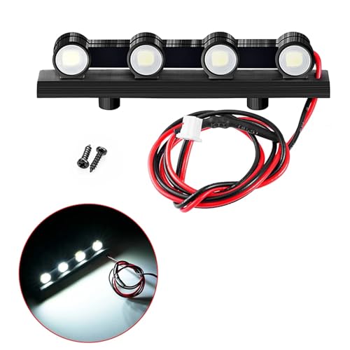 Luces TRX4M de plástico con barra de techo y faros para Defender 1/18 3
