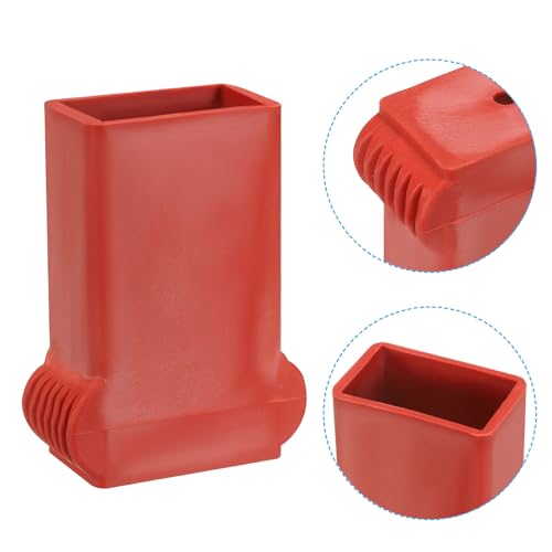 PATIKIL Stufenleiter Fußmatte, 2er Pack Herringbone Leiterfüße Abdeckung rutschfeste Gummikappe Leiterhut Zubehör Ersatz für Leiterschutz, Rot