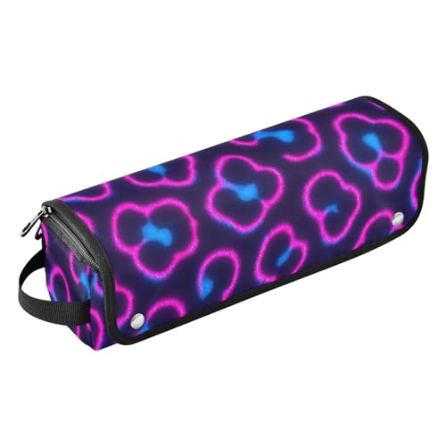 2 in 1 organizador para herramientas de cabello y tapete resistente al calor portátil para planchas, rizadores y alisadores con diseño de leopardo neón miniatura 1