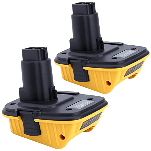 Kotoate 2Pack DCA1820 Battery Adapter Compatible with Dewalt 18V Tools Compatible with De-Walt 18V to 20V Adapter Convert 20 Volt Lithium Battery DCB201 DCB206 to 18 Volt Nicad DC9096 DE9095