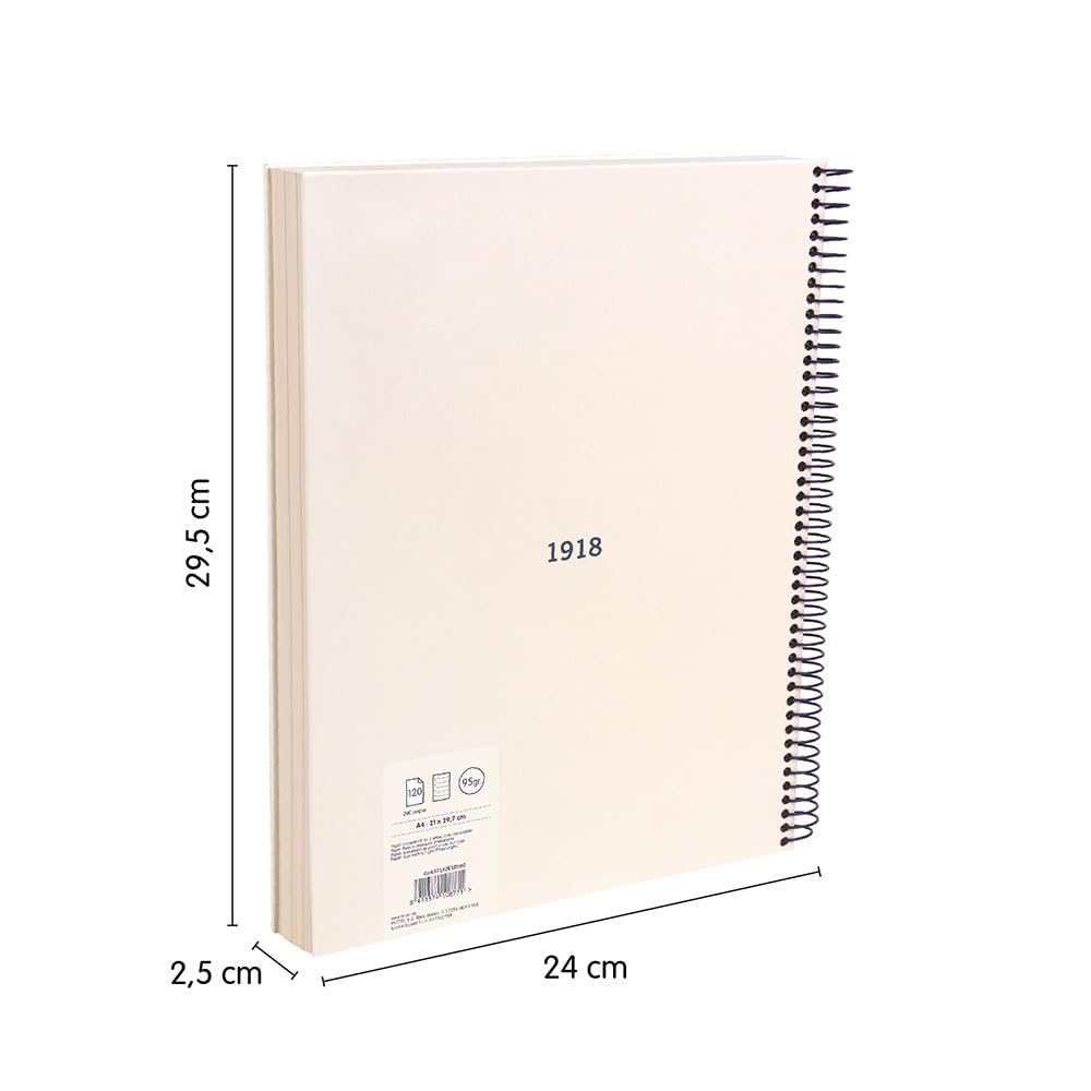 MILAN® A4 Hardcover Notebook - Lined Paper (7mm) - 120 Sheets 95gsm - Rubber Collection 430 - Beige - Image 3