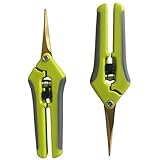 The Relaxed Gardener Garden Pruner Set - Curved and Straight Titanium Coated Blade Micro Tip Garden Clippers - Super Sharp Snips with Anti-Rust Coating