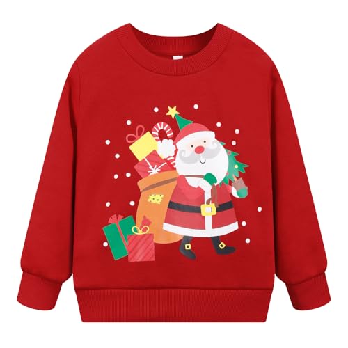 Image of Popshion Toddler Boys Sweatshirt Cotton Lightweight Kids Winter Warm Sweater Crewneck Pullover Tops