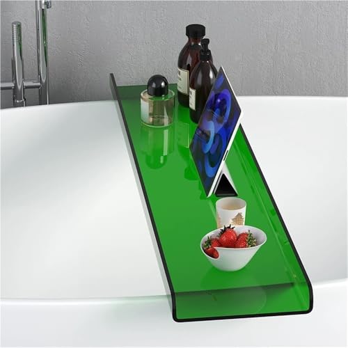 Acrylic Bathtub Tray, Modern Bath Tray for Tub, Integrated Bathtub Caddy Tray, Minimalist Bathroom Accessories Shelf, Bathtub Accessories and Bathroom Gadgets(Green)