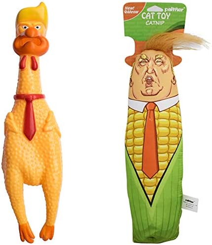 GoFull Cat Kicker Toy, Catnip Chew Toys, Funny Trump Corn Kitten Toys,Gifts for Cats Screaming Shrilling Squeeze Chicken