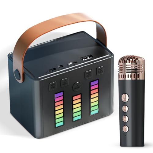 Image of Wembley Karaoke Set with Mic & Speaker| Wireless & Bluetooth Singing Tool for Kids| Portable Karaoke Set with 5 High-Modulation Fun Voices| Ideal for Parties, Picnics, or Travel Time Fun (Black)