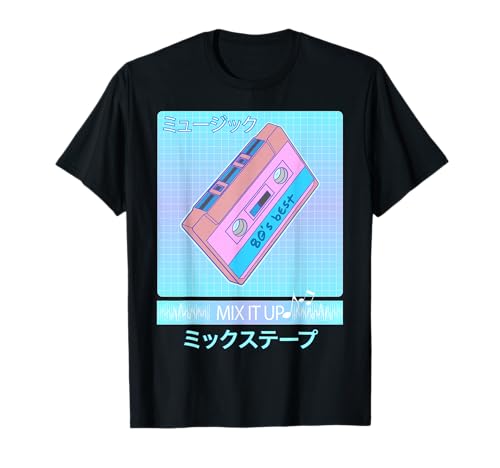 Mix Tape 80s Japanese Otaku Aesthetic Vaporwave T-Shirt