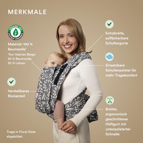 Stokke Limas Carrier Plus, Glacier Green (OCS) - Half Buckle Babytrage- Drei Trageoptionen - Sicher für Babys von 1 Monat / 4 kg bis 18 kg