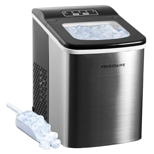 Frigidaire Compact Countertop Ice Maker, Makes 26 Lbs. Of Bullet Shaped Ice Cubes Per Day, Silver Stainless