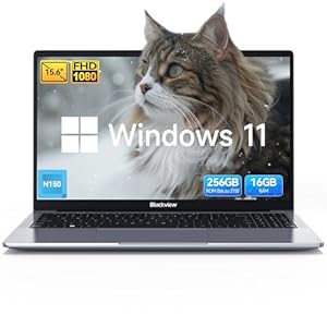 Blackview Acebook 6 Laptop 15,6 Zoll für Unternehmen Studierende, Quad-Core N150(Besser N95) bis zu 3.6GHz, 16GB RAM 256GB SSD Notebook, FHD IPS Display Augenschutz, 100W Type-C, 4K HDMI, Bluetooth