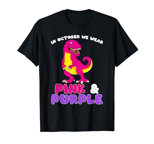 Domestic Violence Breast Cancer Awareness Month Dinosaur Camiseta