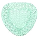 SHINEOFI Cesta Pequeña para Servir en Forma de Corazón Cesta Apilable de Material Pp Verde para Frutas y Pan Práctica para Cocina y Despensa