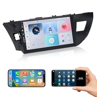 Roadanvi 10.2" Android 12 Car Stereo for Toyota Corolla 2014 2015 2016 Carplay Android Auto Car Radio WiFi+4G LTE 1280x720 QLED Touch Screen Head Unit Bluetooth 4GB+64GB GPS Navigation
