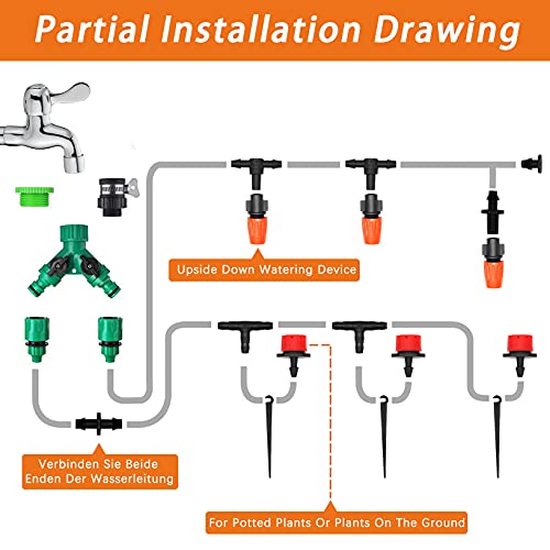 Arxin Drip Irrigation System, 130Ft/40M Drip Irrigation Hose+160Pcs Garden Drip Irrigation System, Diy Automatic Drip Irrigation Kits For Garden, Greenhouse, Lawn, Patio, Flower Bed #TOP4