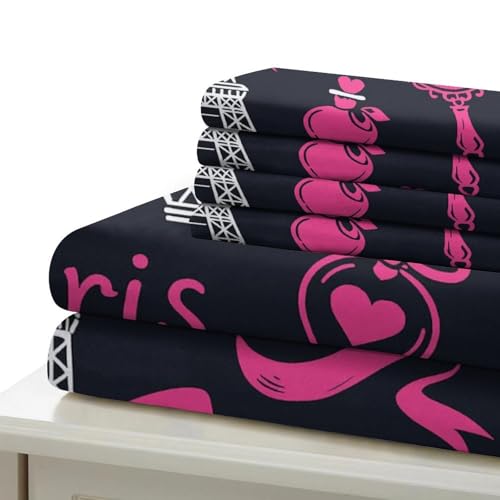 Housse de couette Tour Eiffel pour une chambre ado theme Paris romantique