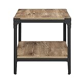 Eden Bridge Designs Angle Iron Rustic Wood End Table / Side Table For Living Room Bedroom, Set of 2 - Barnwood - Image 4